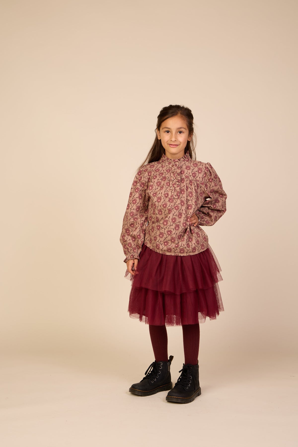 Floral Cotton Blouse - Tween - Rose/Bordeaux | 101434 Nova