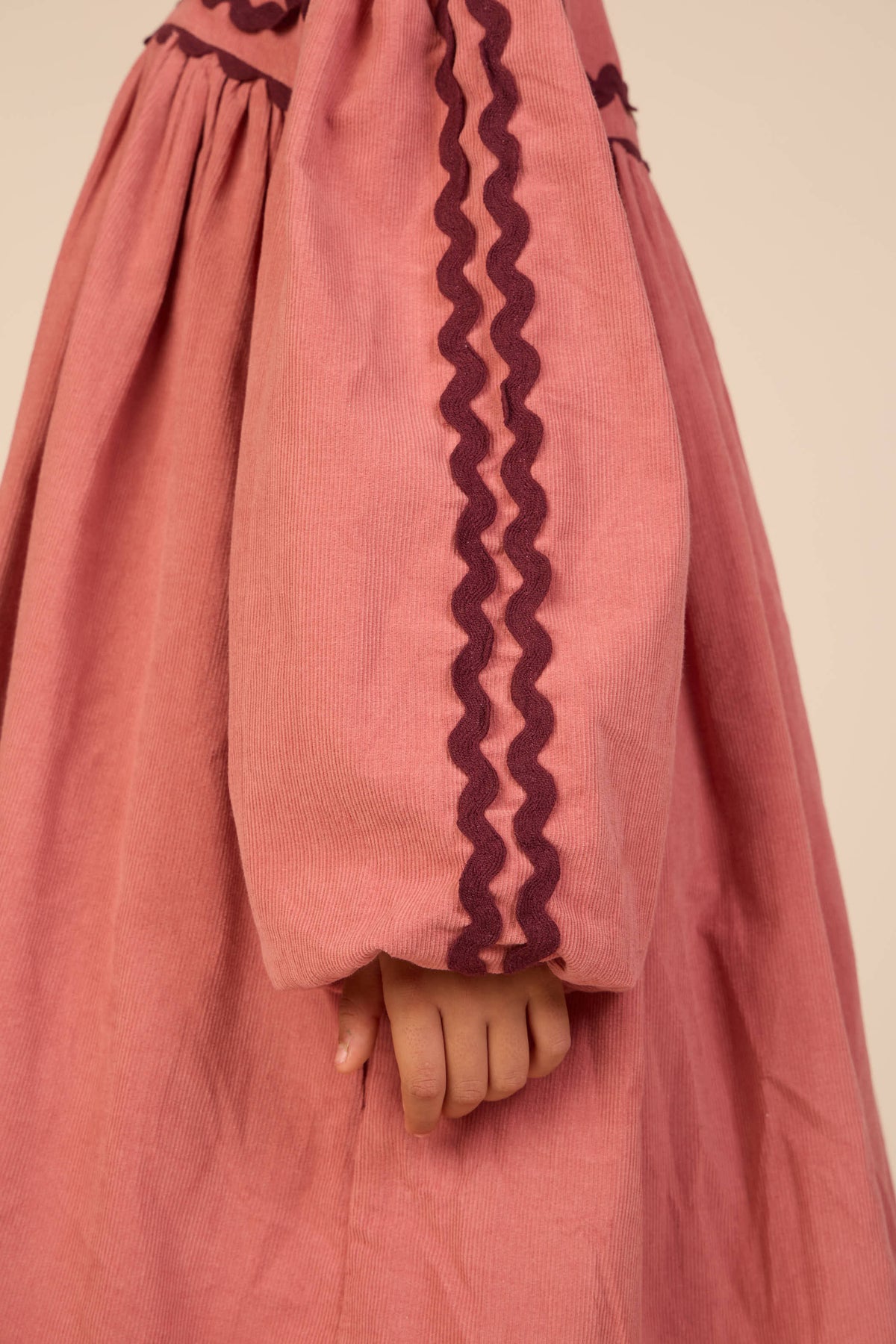 Ric Rac Corduroy Dress - Tween - Dusty Rose | 101476 Sille