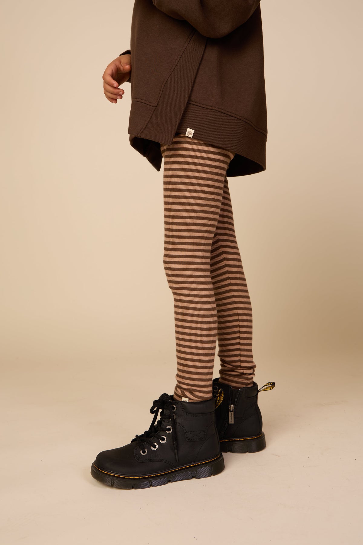 Striped Rib Leggings - Tween - Brown/Light Brown | 101611 Gloria