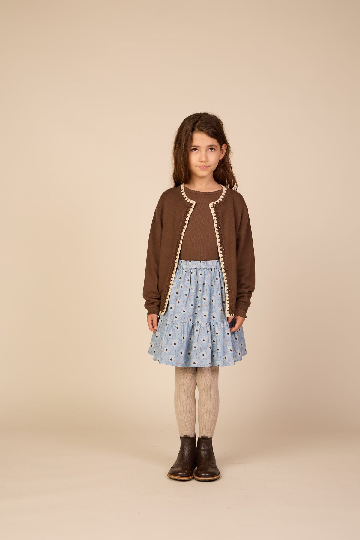 Floral Cotton Skirt - Tween - Blue/Brown | 101432 Nova