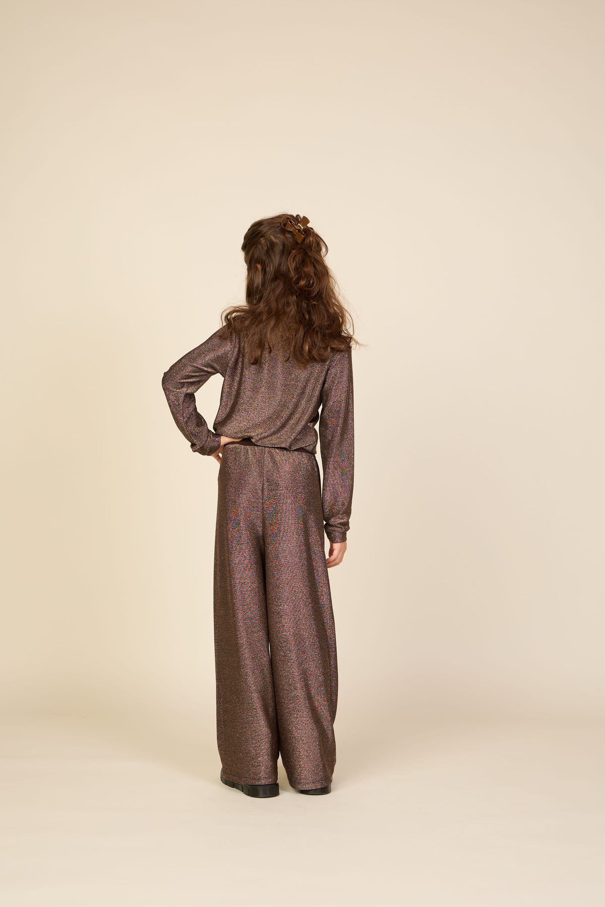 Long-Sleeve Lurex T-Shirt - Tween - Dark Brown | 101664 Helen