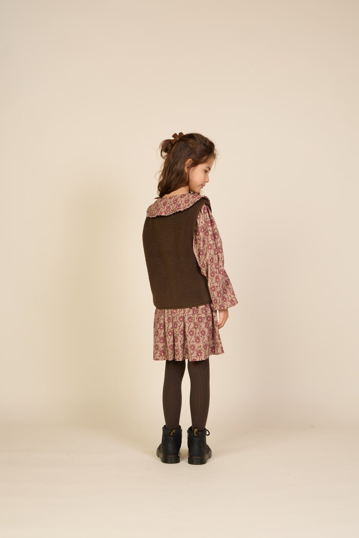 Floral Cotton Dress with Collar - Tween - Rose/Bordeaux | 101426 Nova