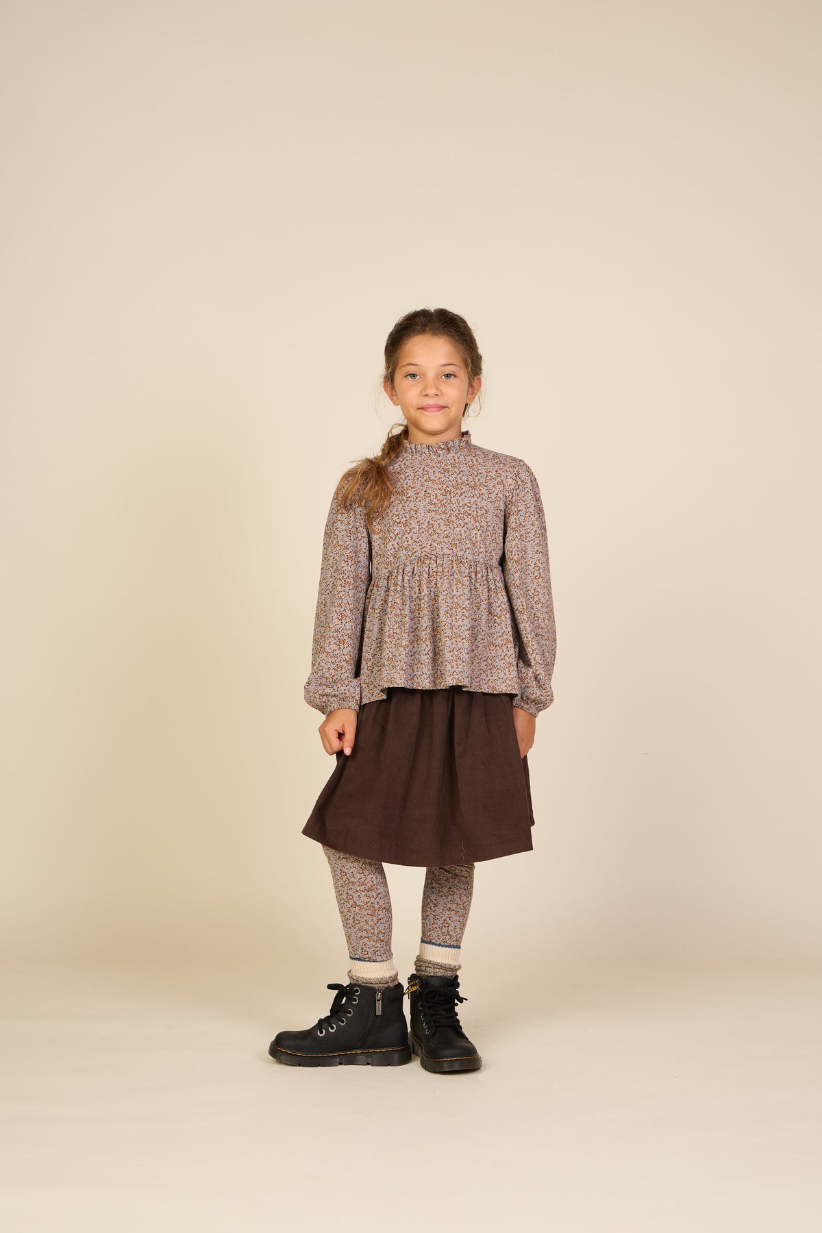 Printed Jersey Leggings - Tween - Blue/Brown | 101550 Heidi