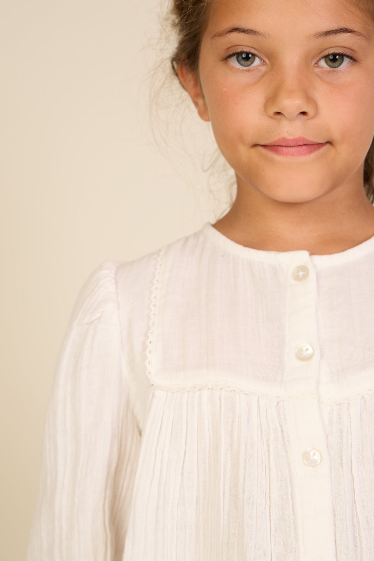 Double Gauze Cotton Blouse - Tween - Offwhite | 101462 Celina