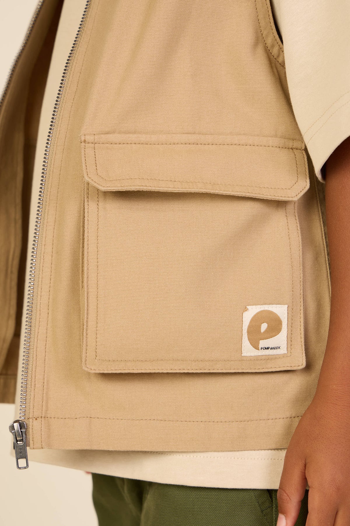 Canvas Cargo Gilet - Kids - Khaki | 101128 Isack