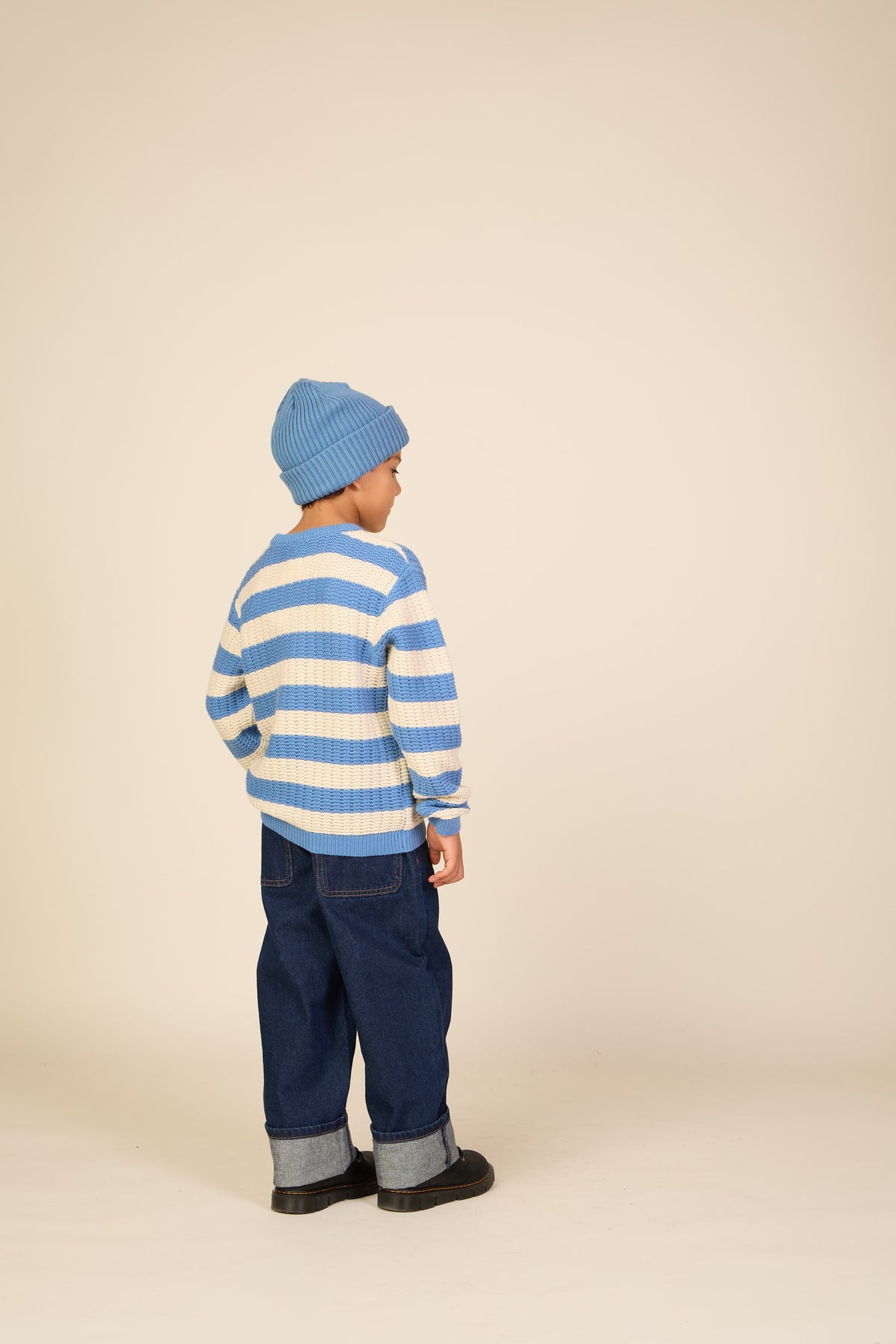 Knit Striped - Tween - Dusty Blue / Offwhite | 101284 Brady