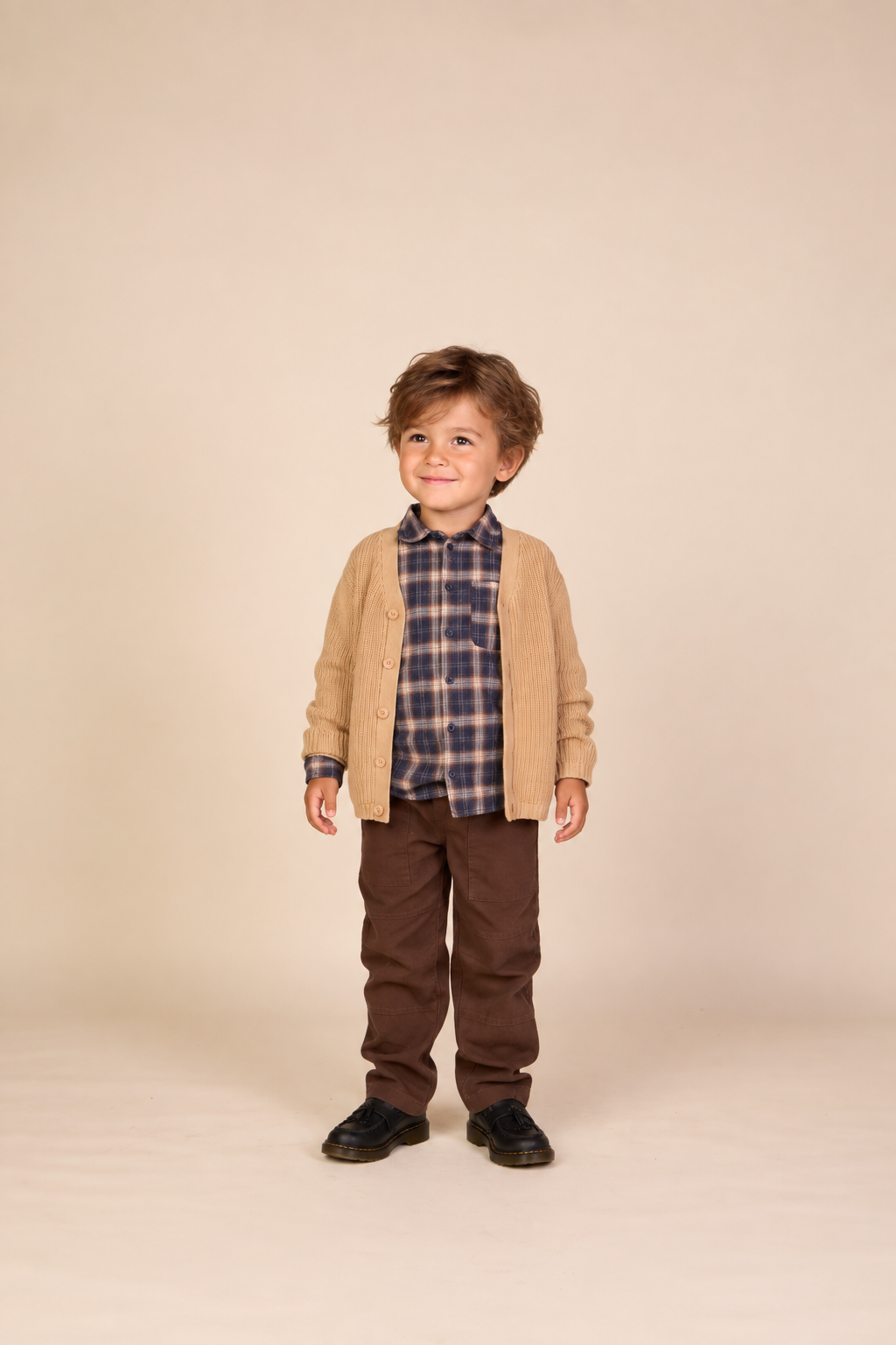 Brioche Stitch Cardigan - Kids - Beige | 101245 Clark