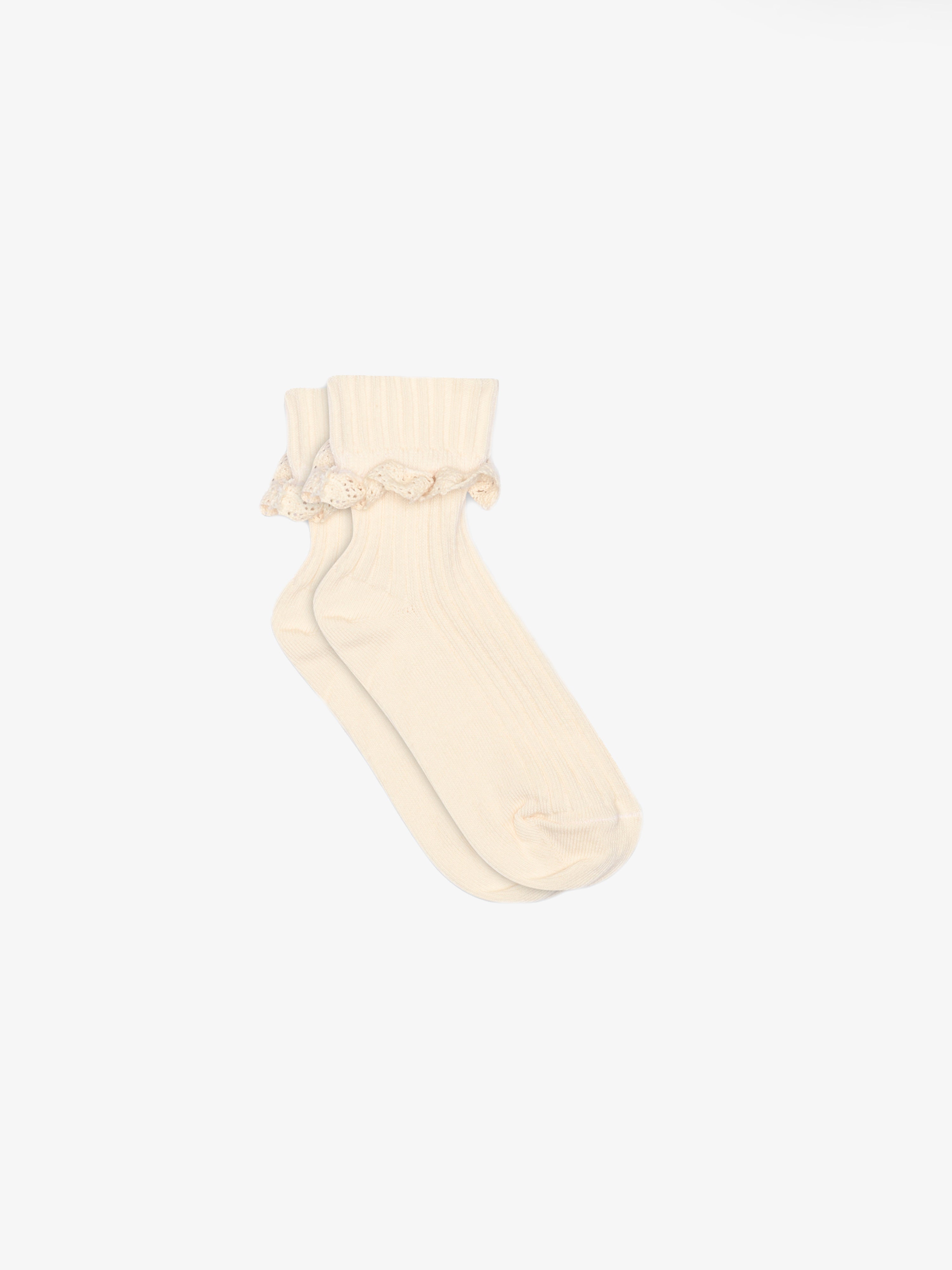MP Cotton socks with Lace Frill - Kids - Light Beige | 101393 MP Julia Socks