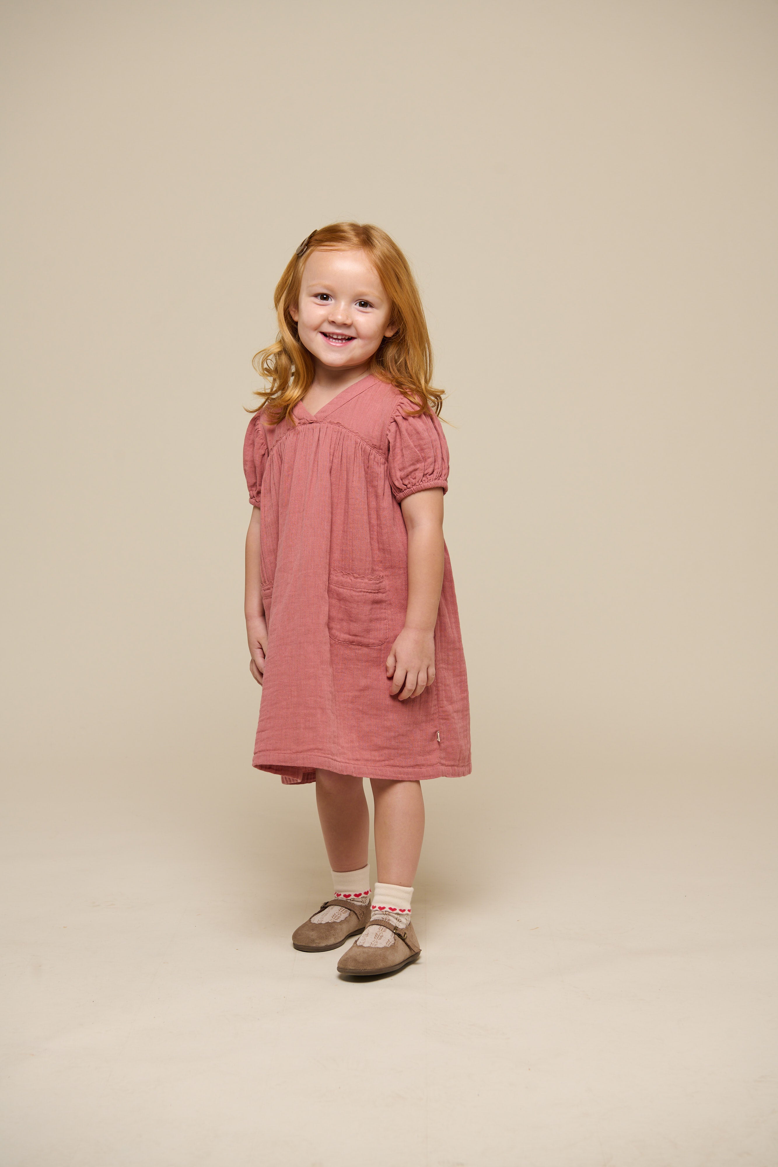 Gauze Dress - Kids - Old Rose | 100915 Jasmine
