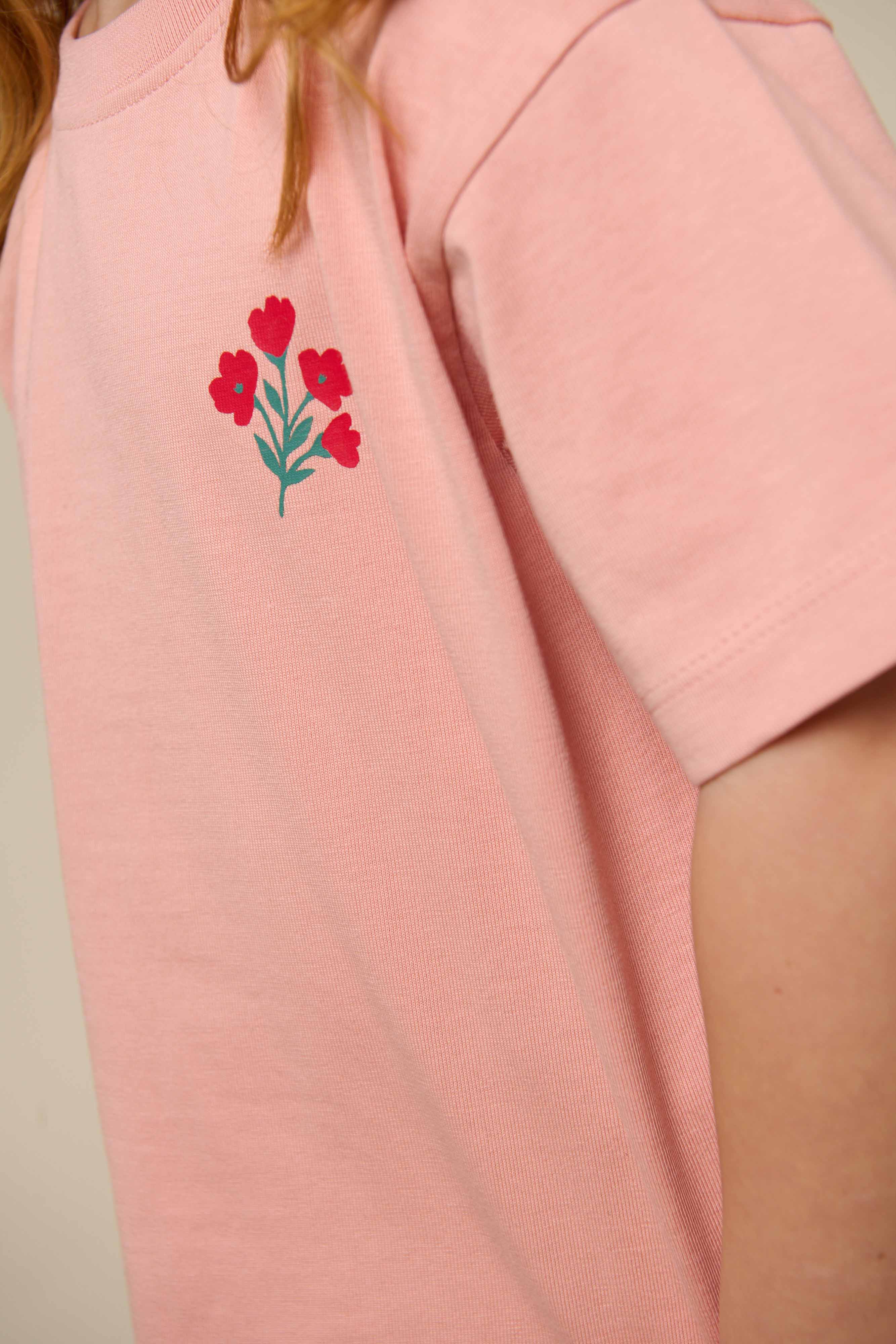 Flower Marked T-shirt - Kids - Powder Rose | 101292 Elsa