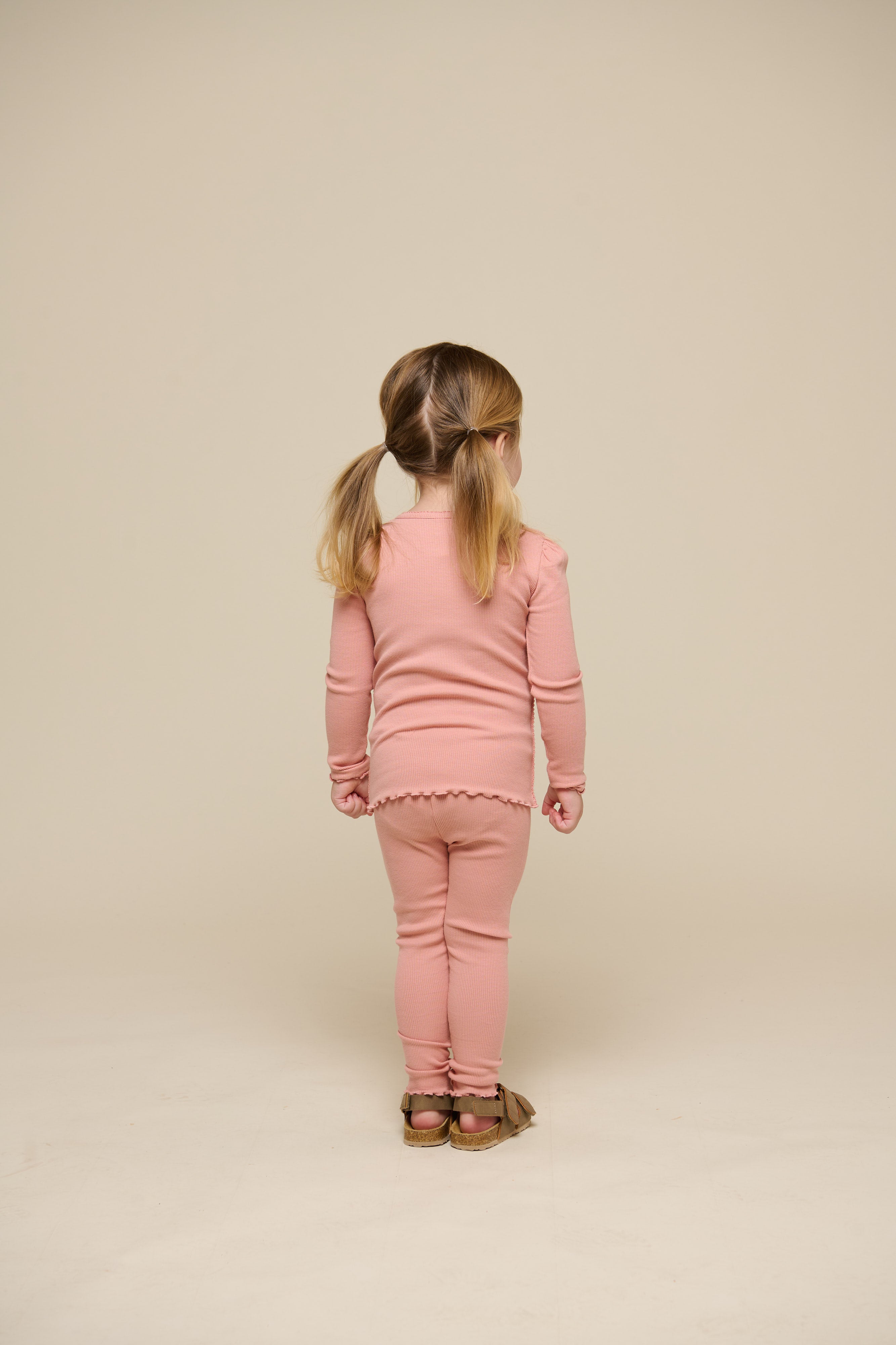 Modal Rib Long Sleeved T-shirt - Kids - Rose Tan | 101306 Lottie