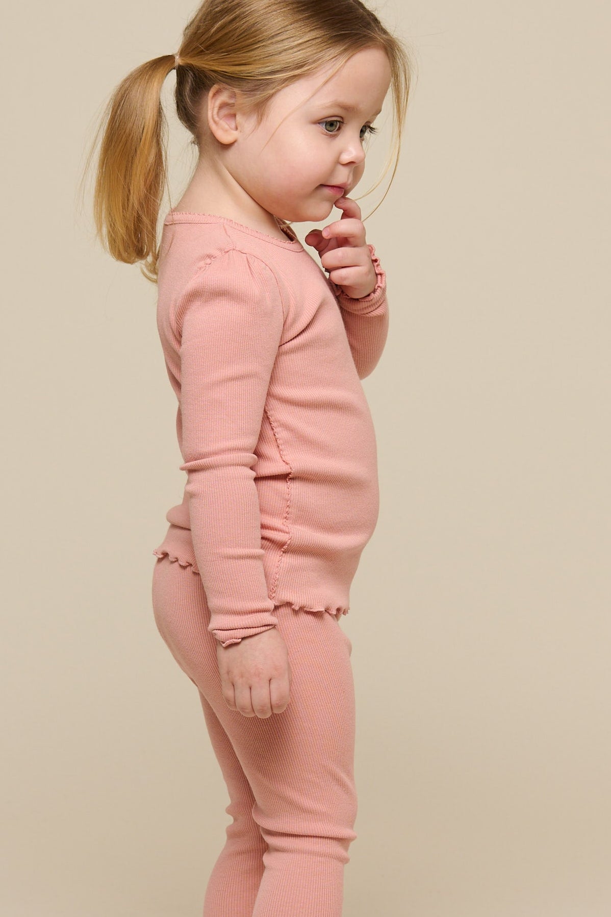 Modal Rib Leggings - Kids - Rose Tan | 101322 Lottie