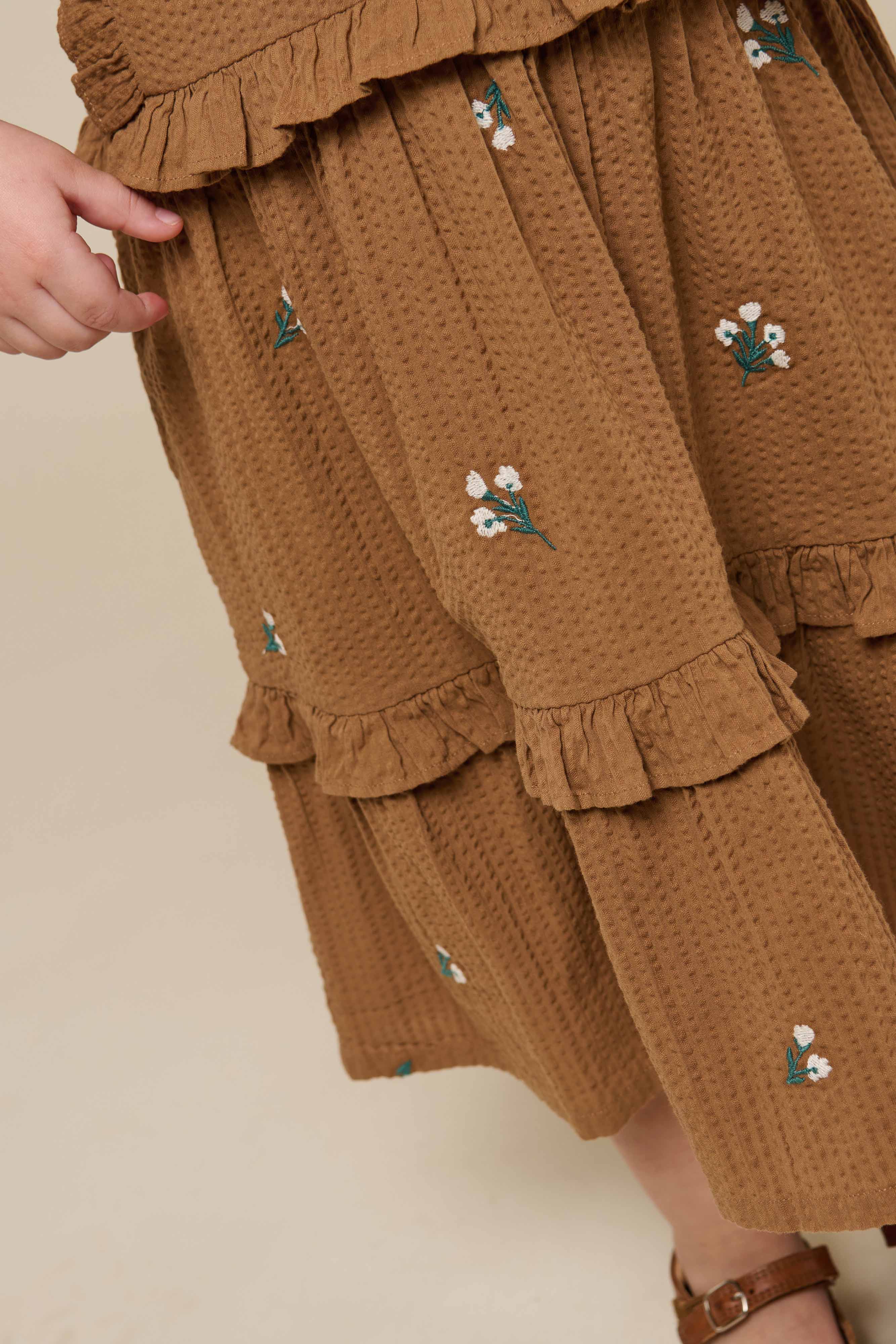 Embroidered Seersucker Dress - Kids - Coconut | 100978 Nora