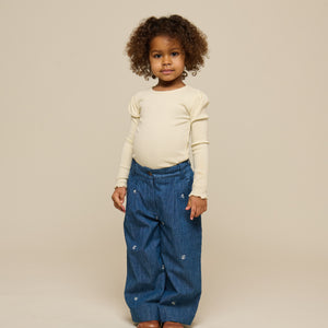 Modal Rib Long Sleeved T-shirt - Kids - OffWhite | 101312 Lottie