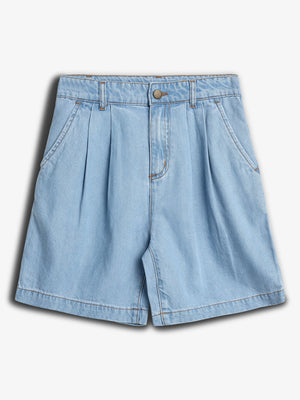Long Line Denim Shorts - Tween - Blue Denim | 100101 Lea