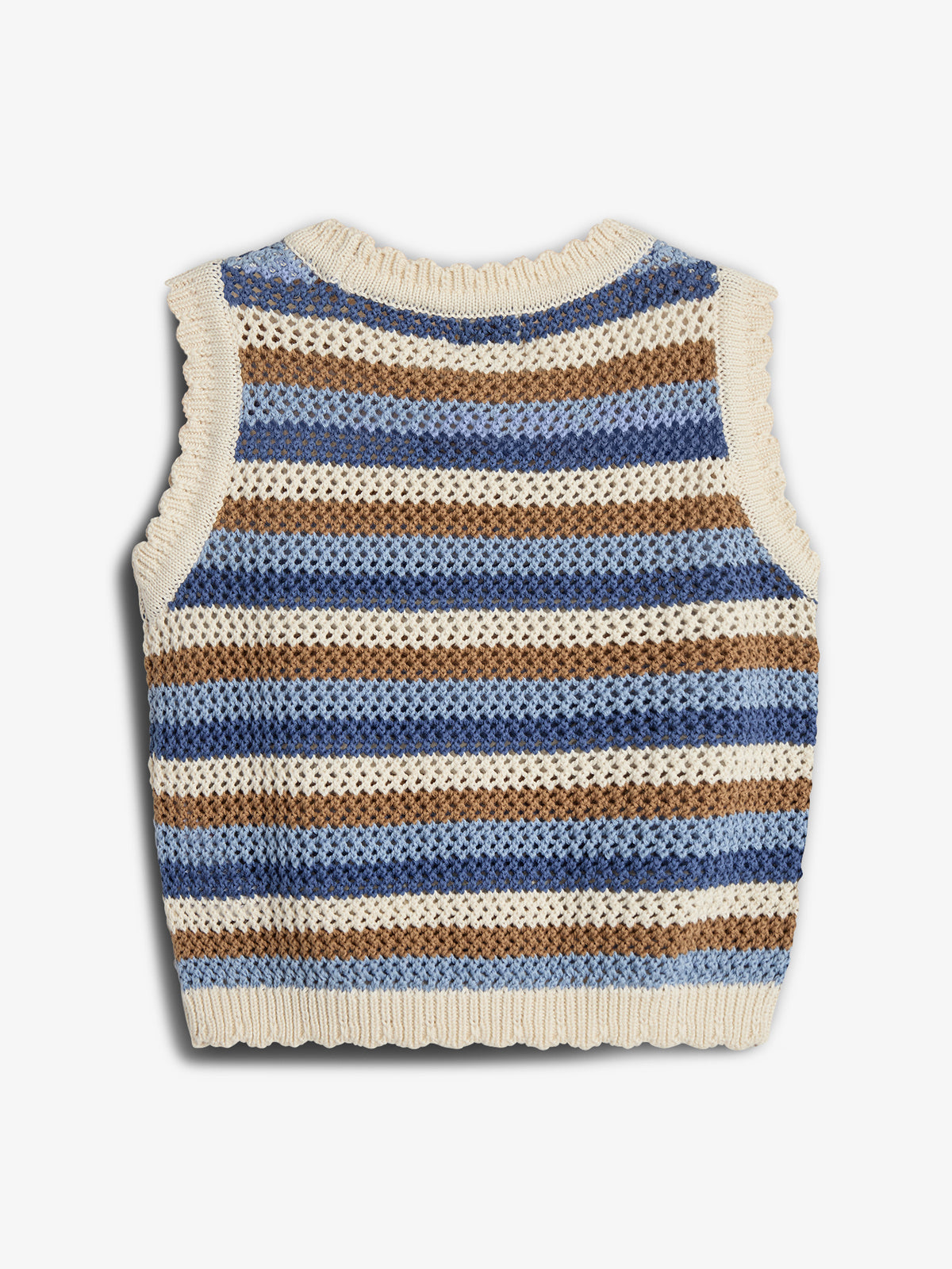 Striped Open-knit Top - Blue | 100274 Mary