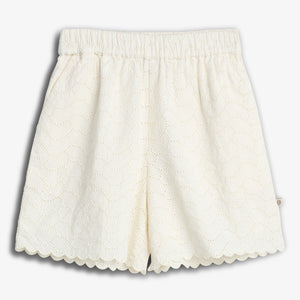 Butterfly Embroidery Shorts - Tween - Off White | 100436 Karla