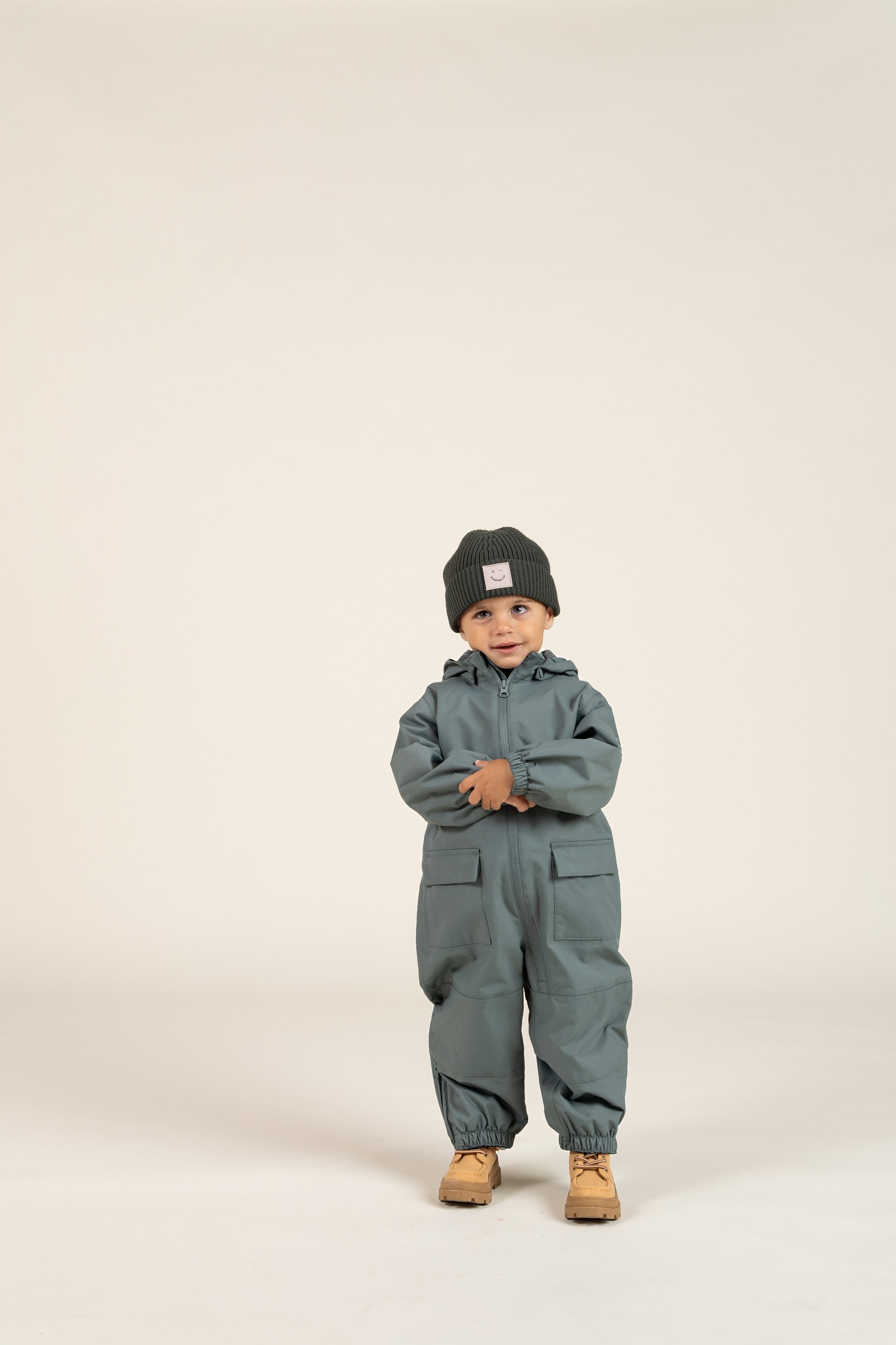 Ribbed Knit Beanie - Kids - Dark Green
