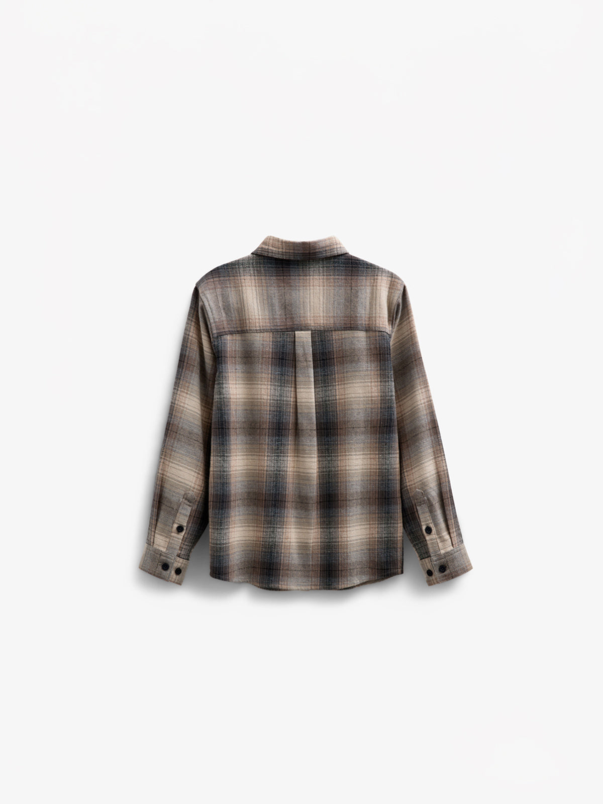 Checked Flannel Shirt - Tween - Brown Navy Check | 100527 Henry