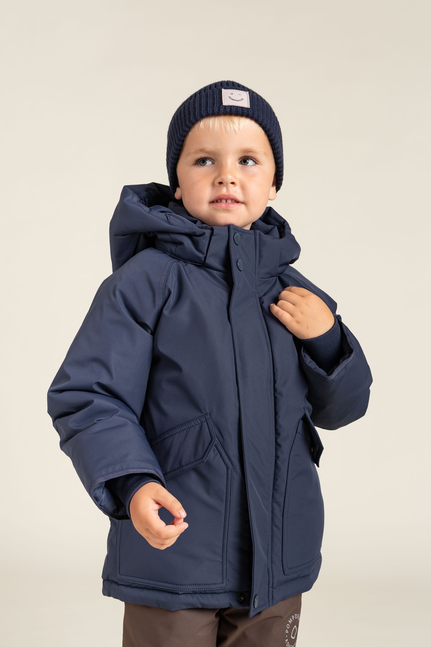 Ribbed Knit Beanie - Kids - Navy