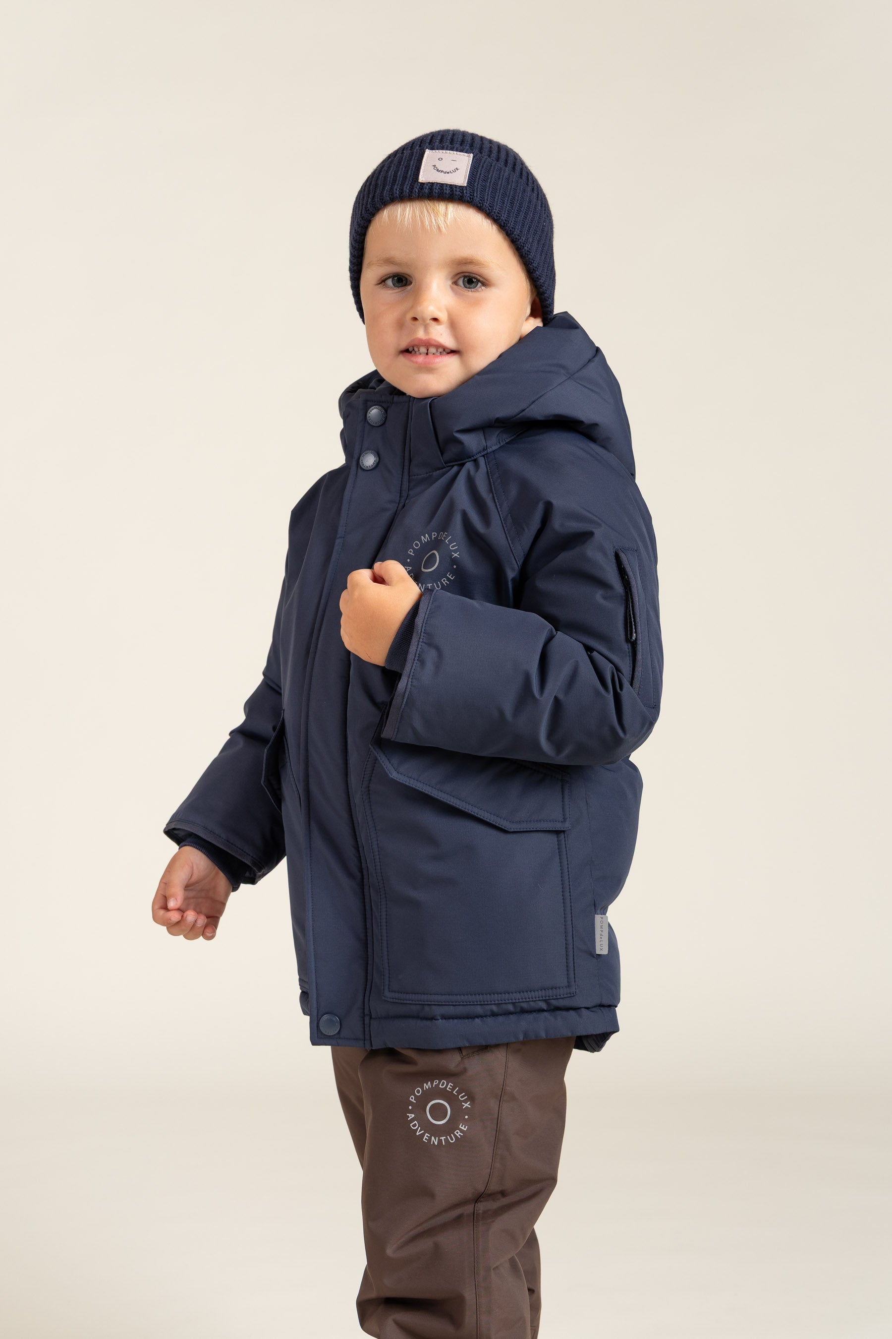 Ribbed Knit Beanie - Kids - Navy