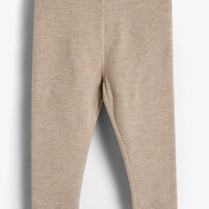 Plush Jersey Leggings - Little - Beige Melange