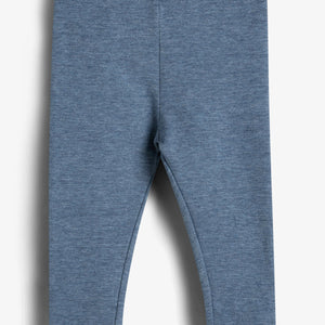 Plush Jersey Leggings - Kids - Blue Melange