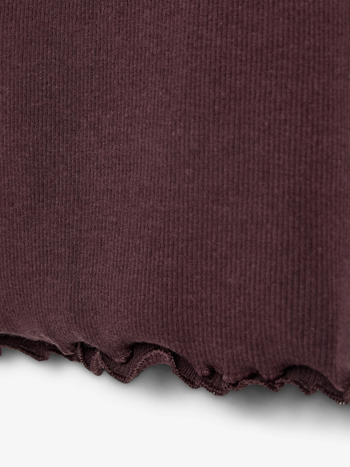 Basic Modal Long Sleeve Rib T-shirt - Little - Dark Purple