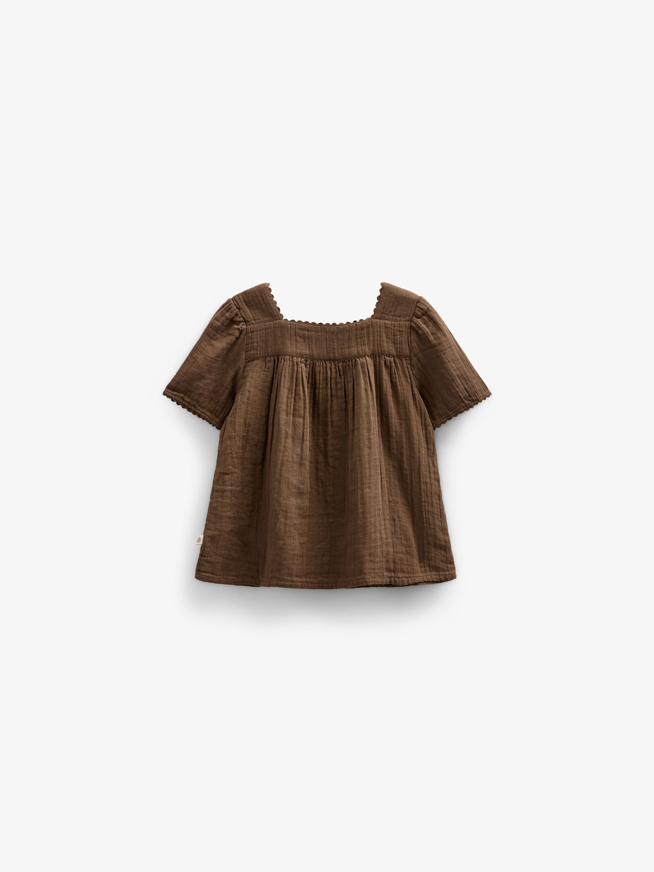 Gauze Short Sleeve Blouse - Kids - Dark Brown | 100916 Jasmine