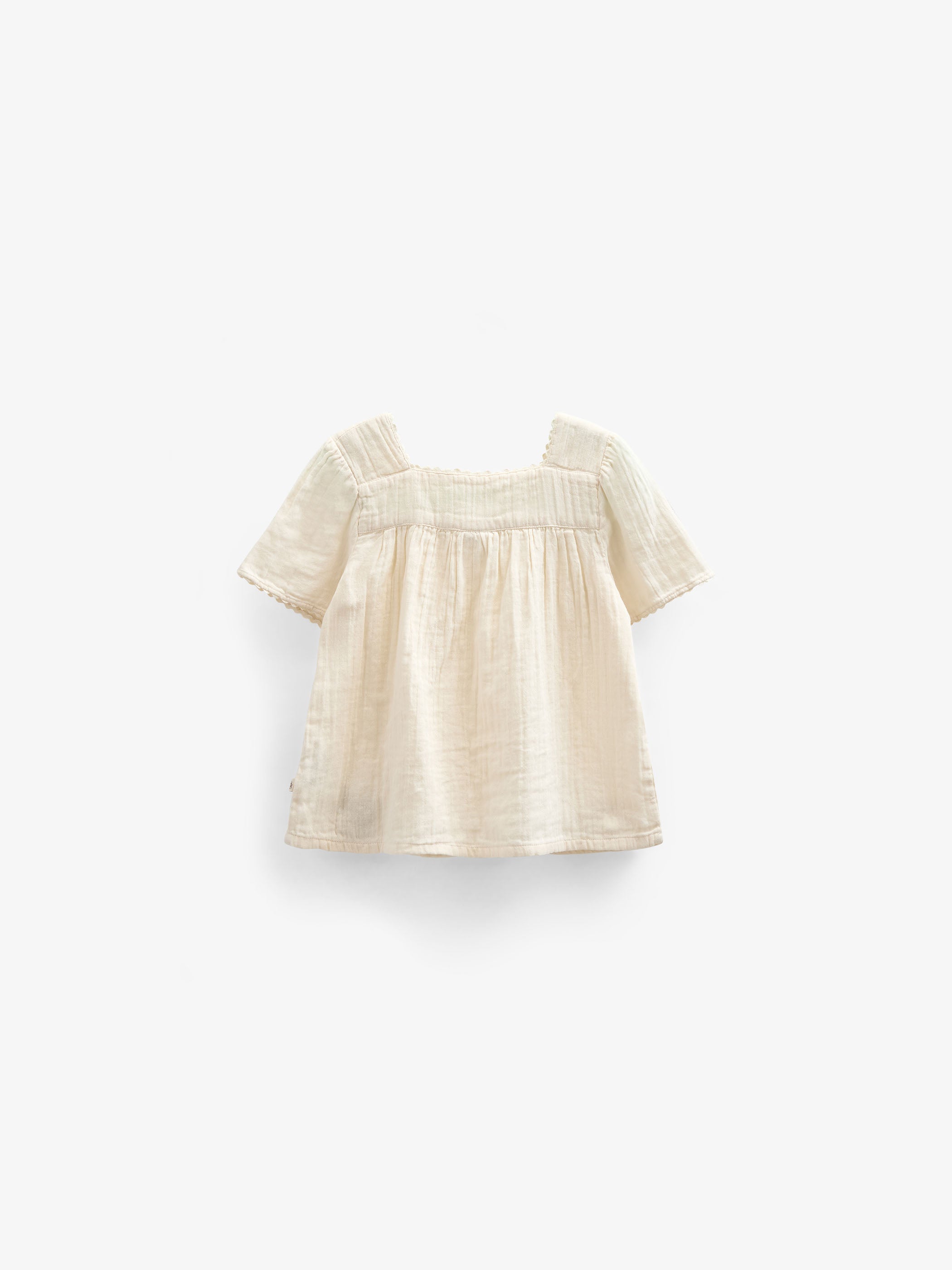 Gauze Short Sleeve Blouse - Kids - Off White | 100918 Jasmine