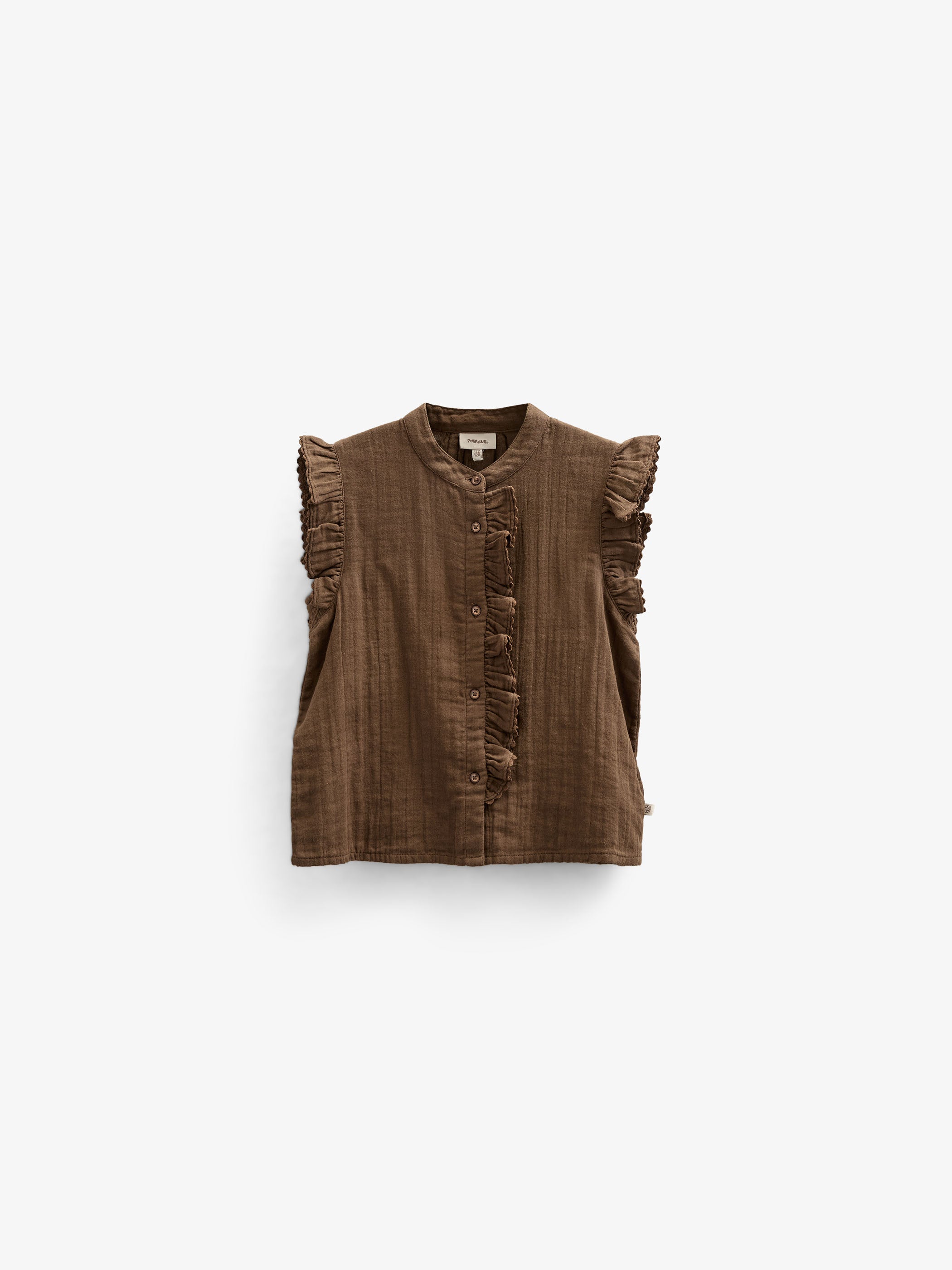 Gauze Sleeveless Top - Tween - Dark Brown | 100929 Jasmine