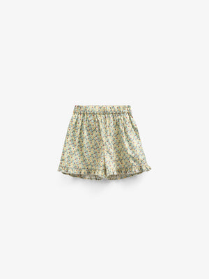 Flower Printed Poplin Shorts - Tween - Green | 100959 Poppy
