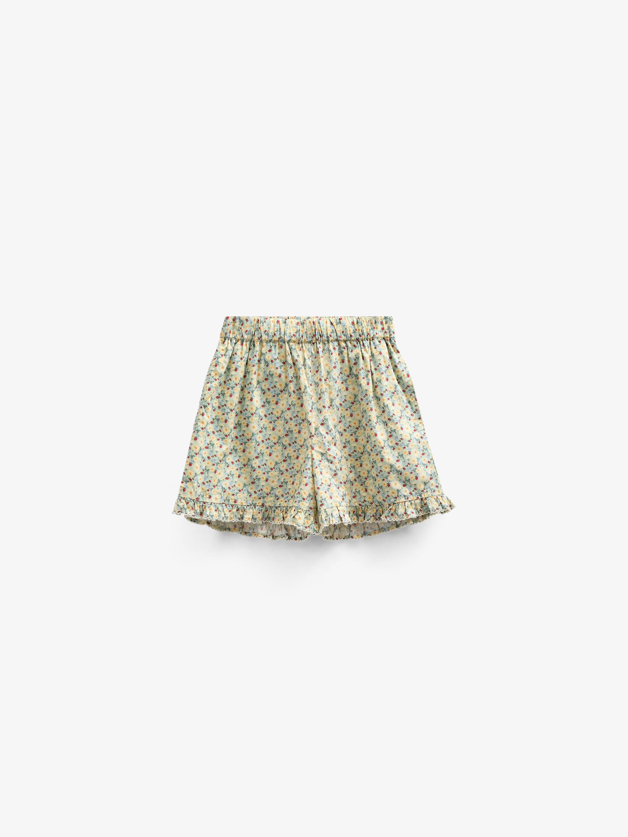 Flower Printed Poplin Shorts - Tween - Green | 100959 Poppy