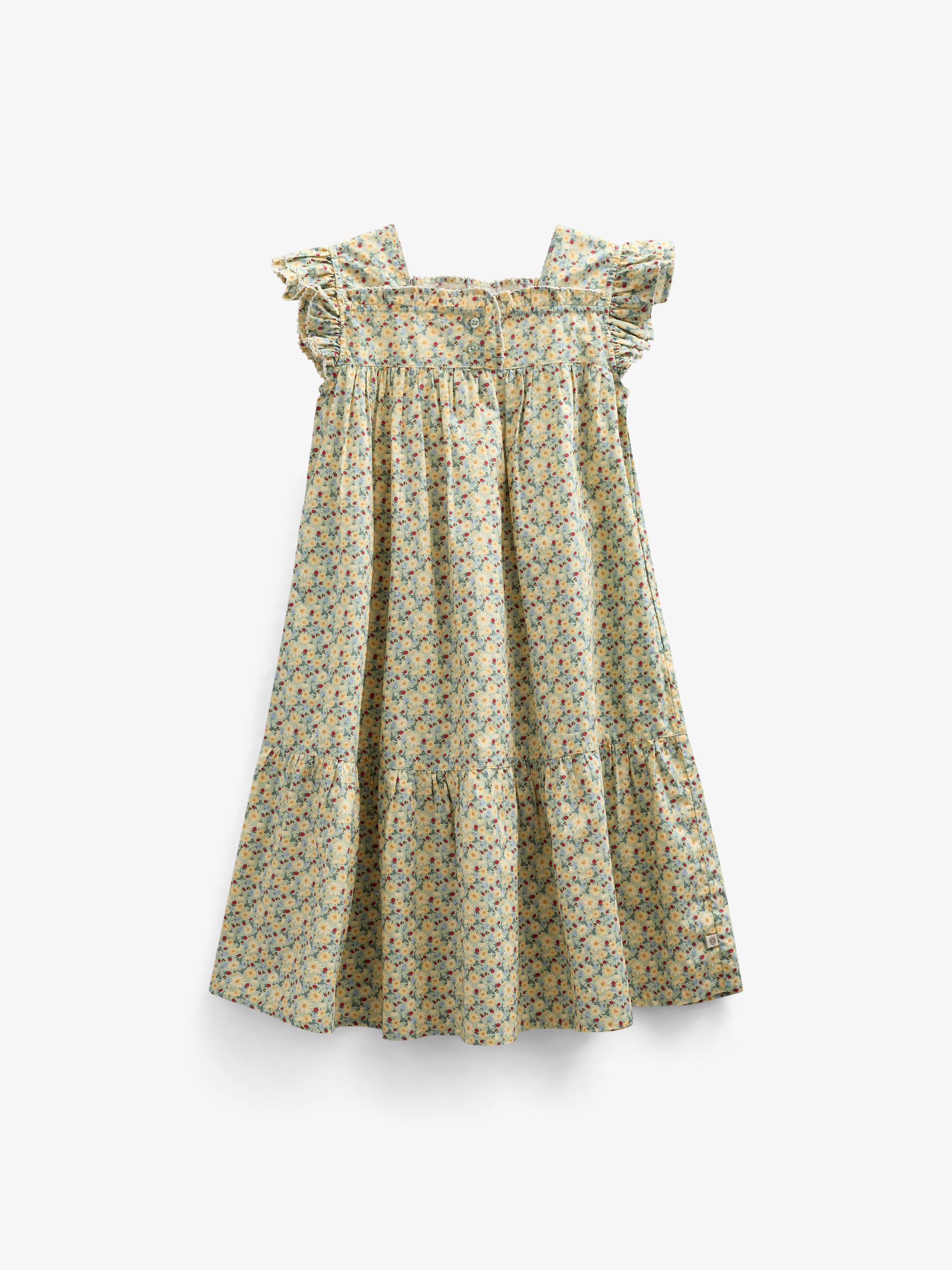 Flower Printed Poplin Dress - Tween - Green | 100963 Poppy