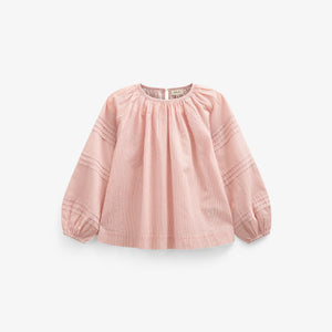 Long Sleeve Striped Blouse - Tween - Offwhite/Cherry Red | 100991 Willa