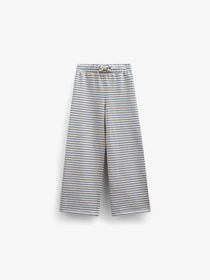 Striped Wide-leg Jersey Trousers - Tween - Blue | 100998 Emmie