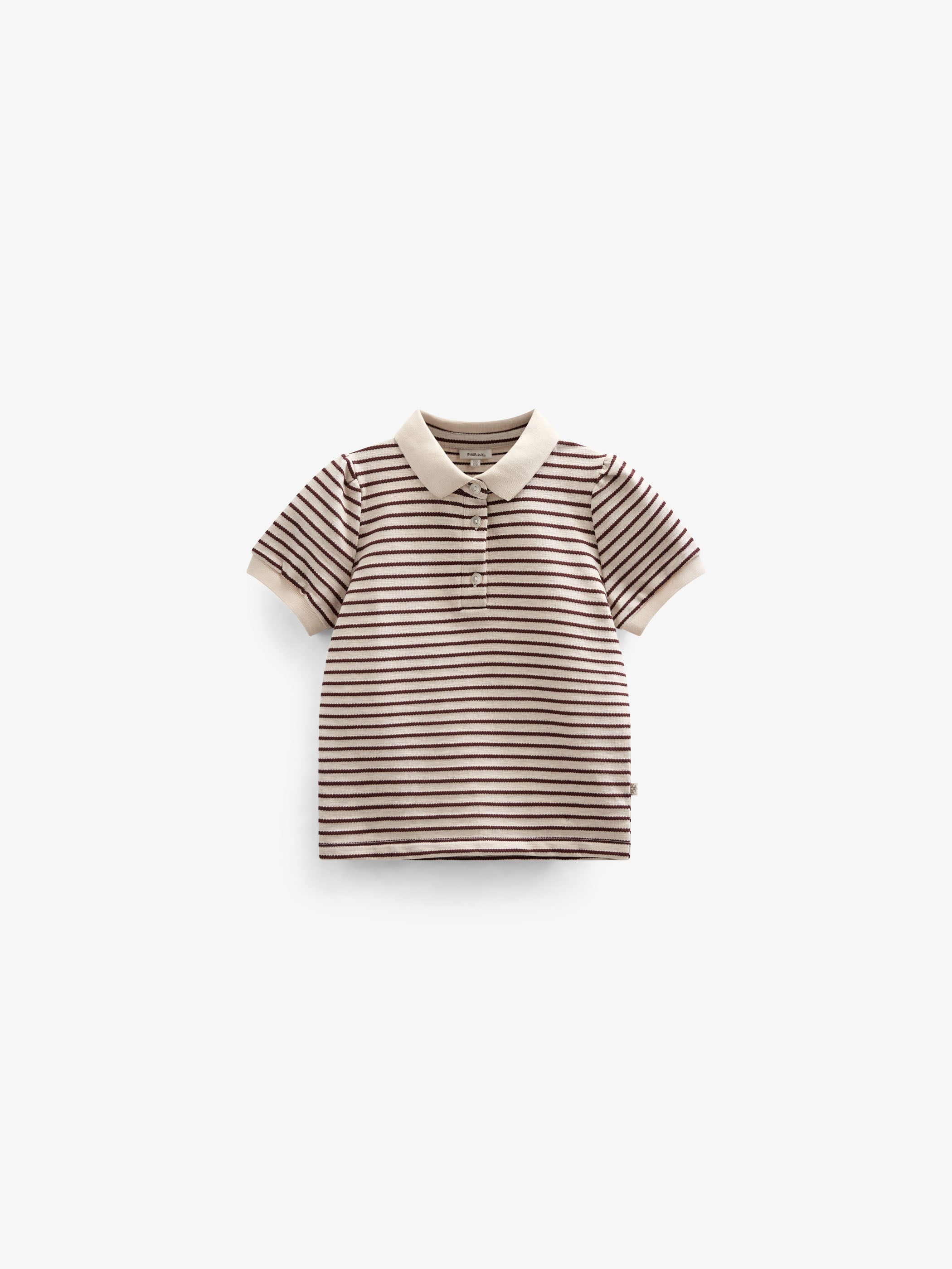 Striped Jersey Polo - Tween - Brown | 101005 Emmie