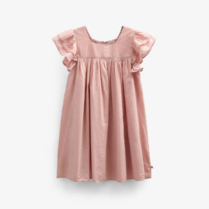Cotton Dress with Ric Rac Frill - Kids - Rose Tan | 101034 Alma