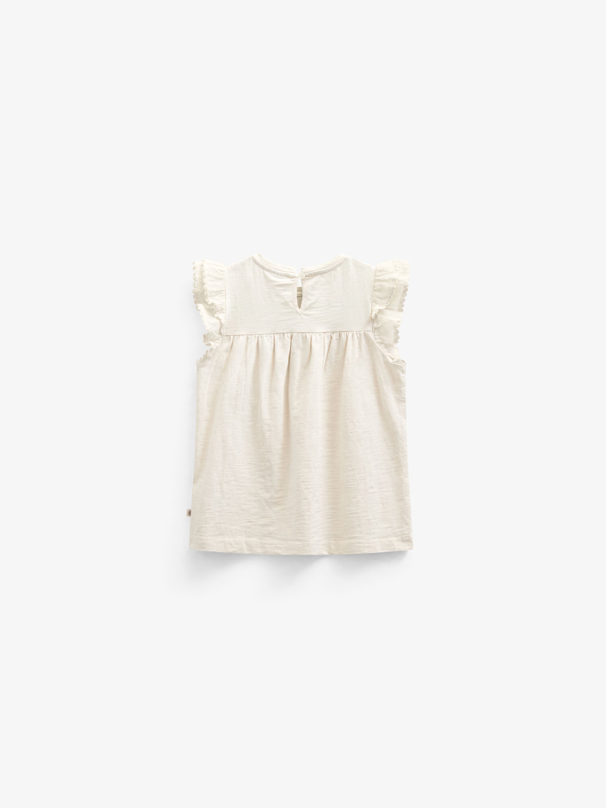 Jersey Blouse with Ric Rac Frill - Kids - Offwhite | 101040 Gabriella