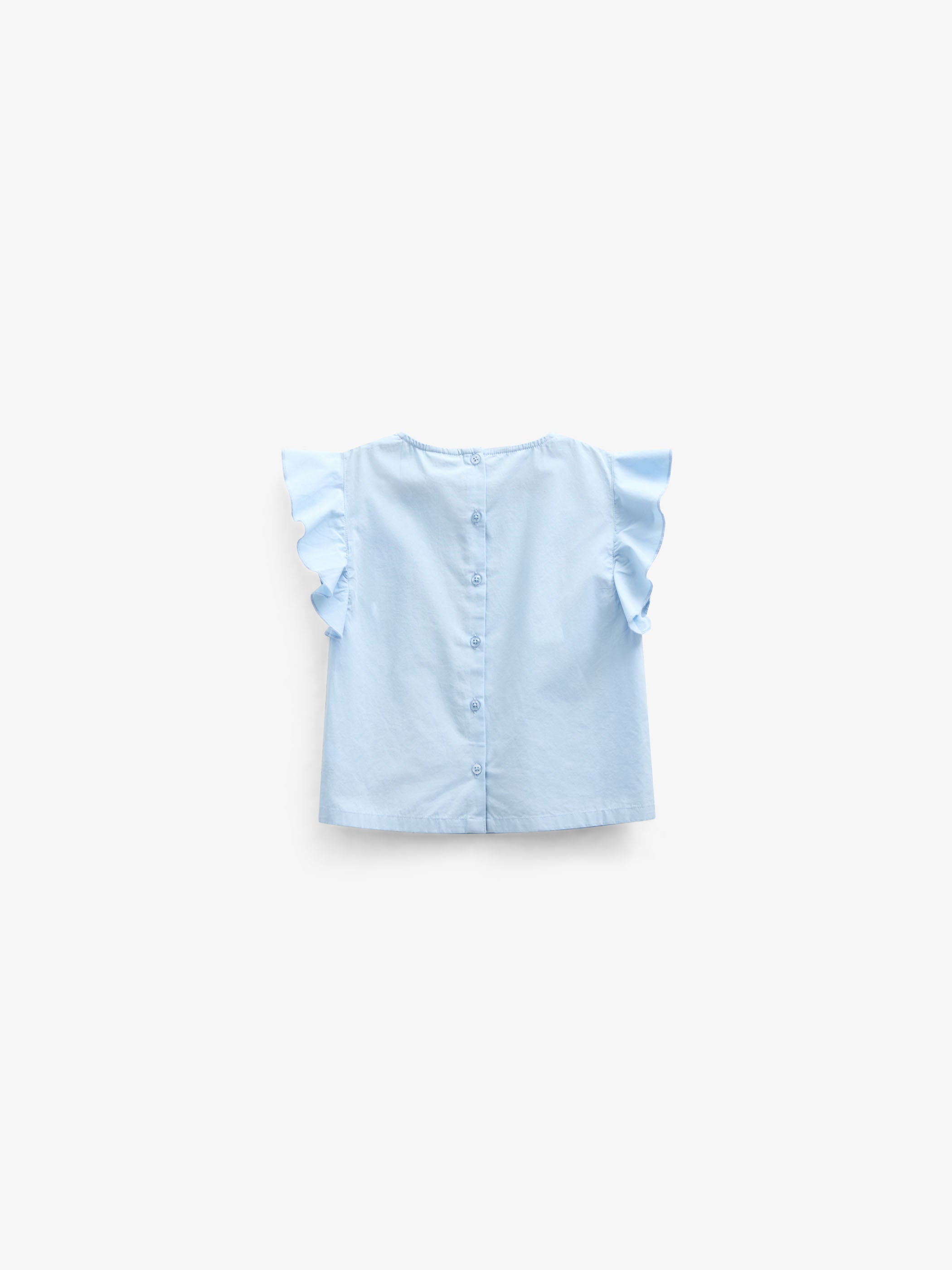 Poplin Blouse with Embroidery - Tween - Powder Blue | 101073 Barbara