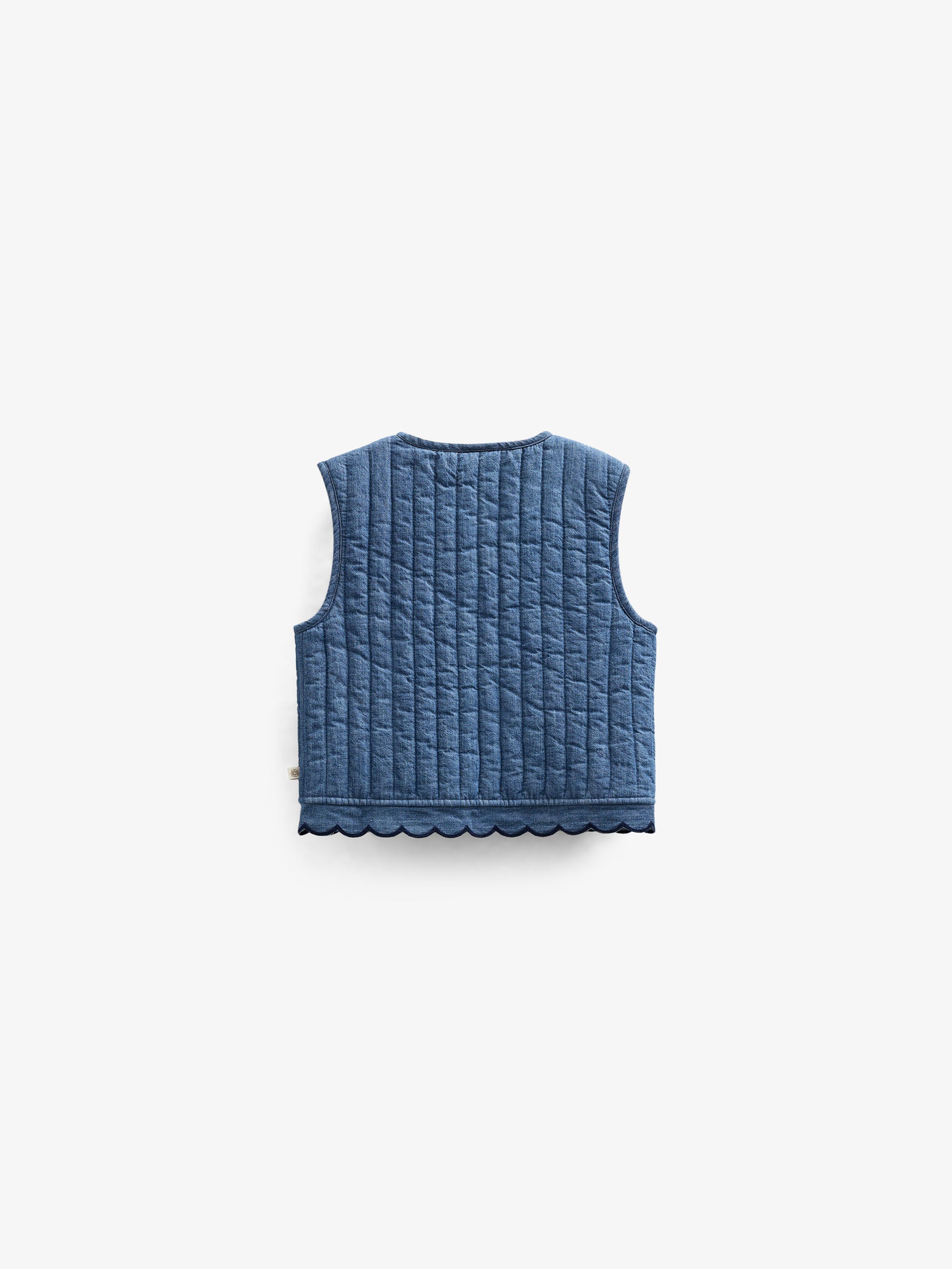 Quillted Denim Vest - Kids - Blue Denim | 101052 Isabella