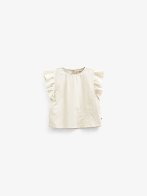Poplin Blouse with Embroidery - Tween - Offwhite | 101074 Barbara