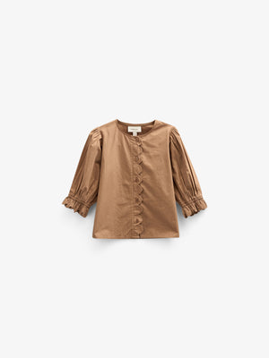 Poplin Blouse with Scallop Edge - Tween - Coconut | 101077 Joy