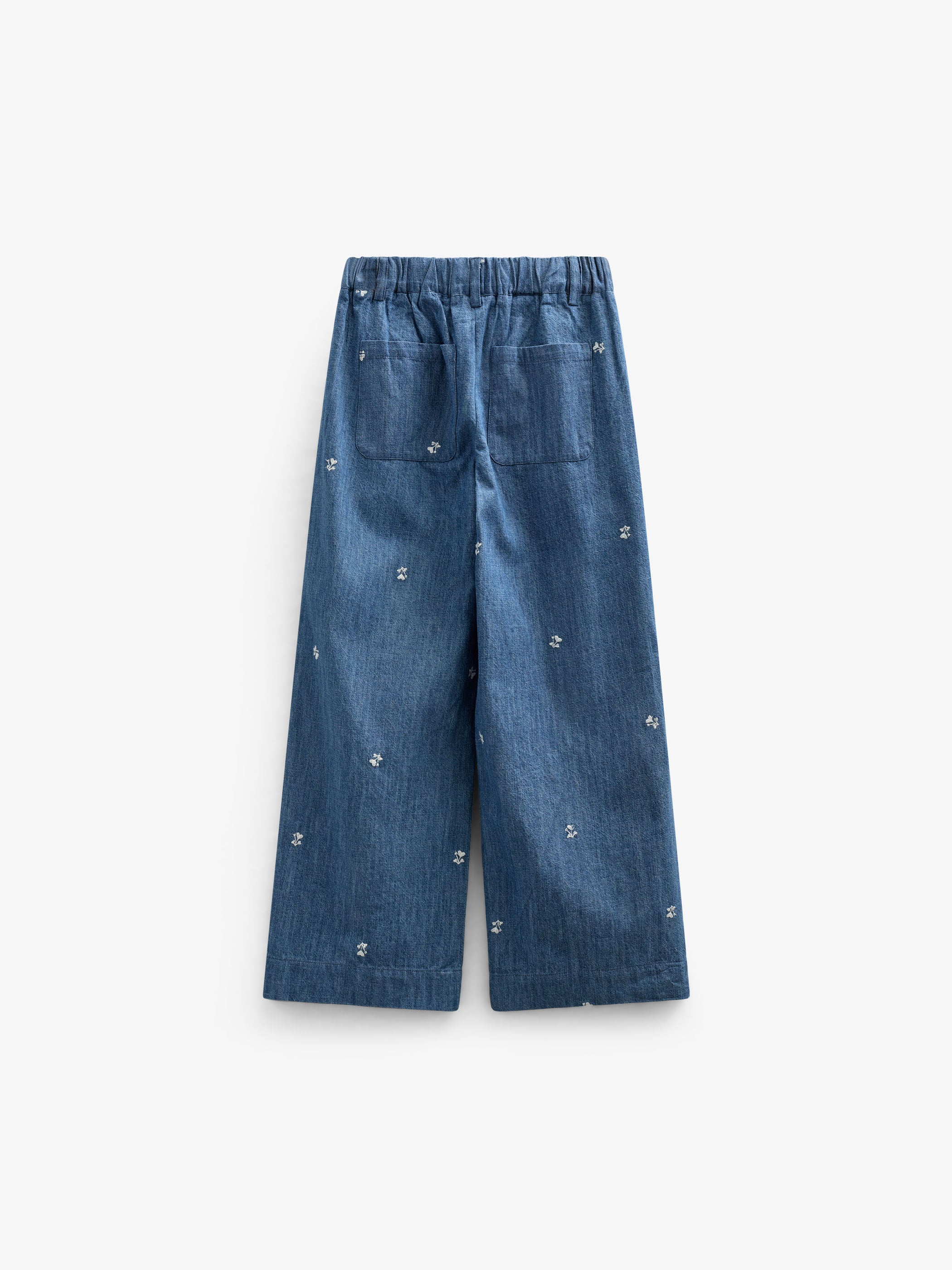 Embroidered Light Denim Trousers - Tween - Blue Denim | 101081 Isabella