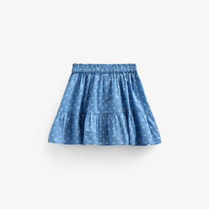 Printed Poplin Skirt - Tween - Dusty Blue | 101085 Camilla
