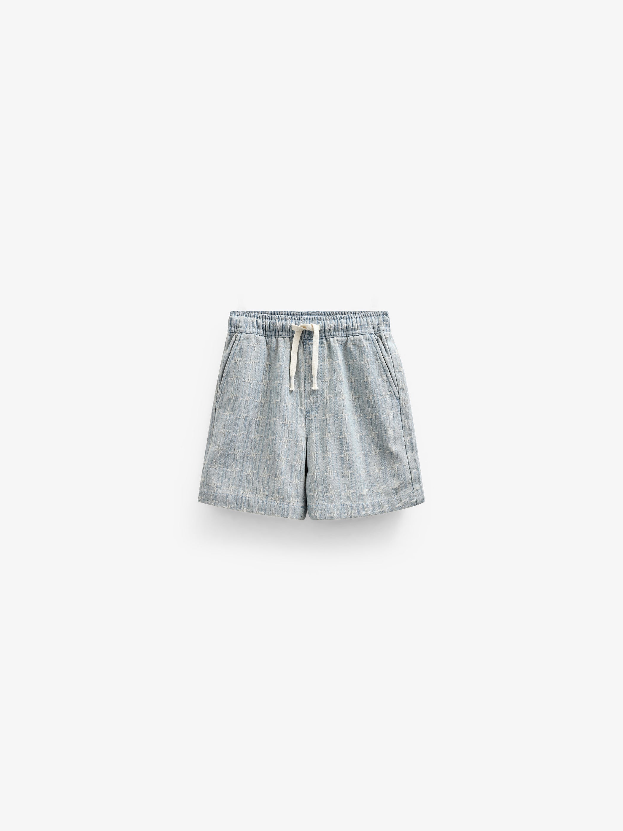 Baggy Jacquard Denim Shorts - Tween - Blue Denim | 101092 Kyle
