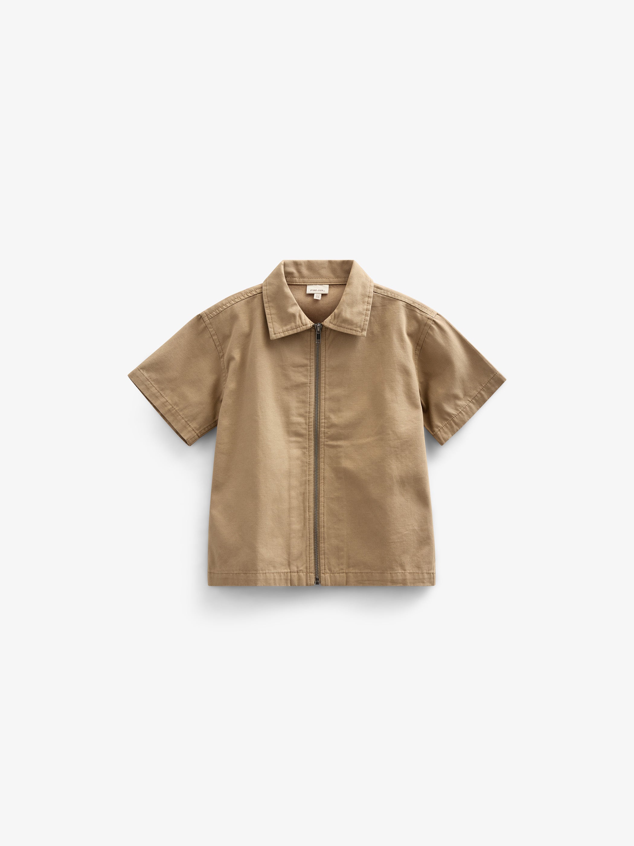 Canvas Shirt Jacket with Zipper - Tween - Khaki | 101125 Isack