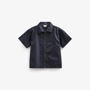 Canvas Shirt Jacket with Zipper - Tween - Navy | 101127 Isack