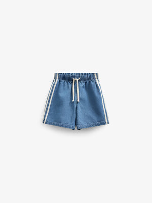 Baggy Denim Shorts with Tape - Kids - Blue Denim | 101142 Callum