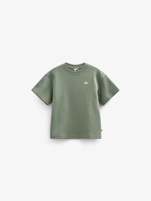 Waffle T-shirt - Kids - Dusty Green | 101155 Evan